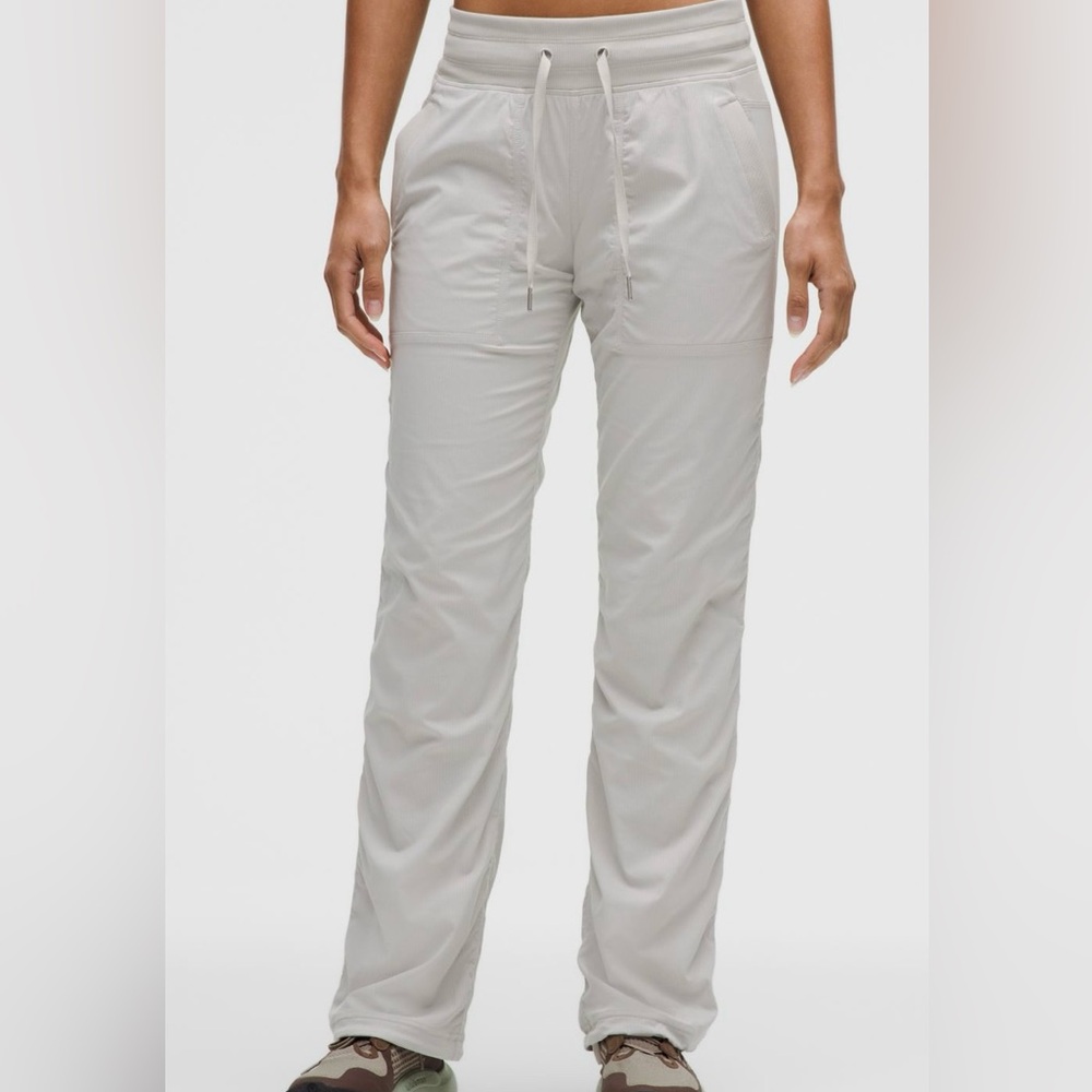 lululemon gray Dance studio pants sz 4 regular mid rise full length retail: $128 - Picture 12 of 16